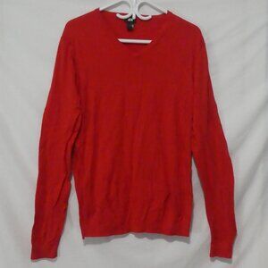 H&M | medium | Red Lightweight V-Neck Long Sleeve Knit Sweater